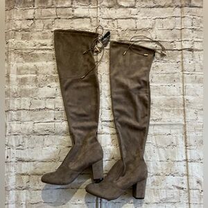 NWOT Shiekh Bonita medium Brown Over-the-Knee Soft faux suede Boots size 8.5
